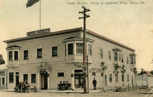 Hotel Wesley, Niles section of Fremont, California, mailed 1909                     